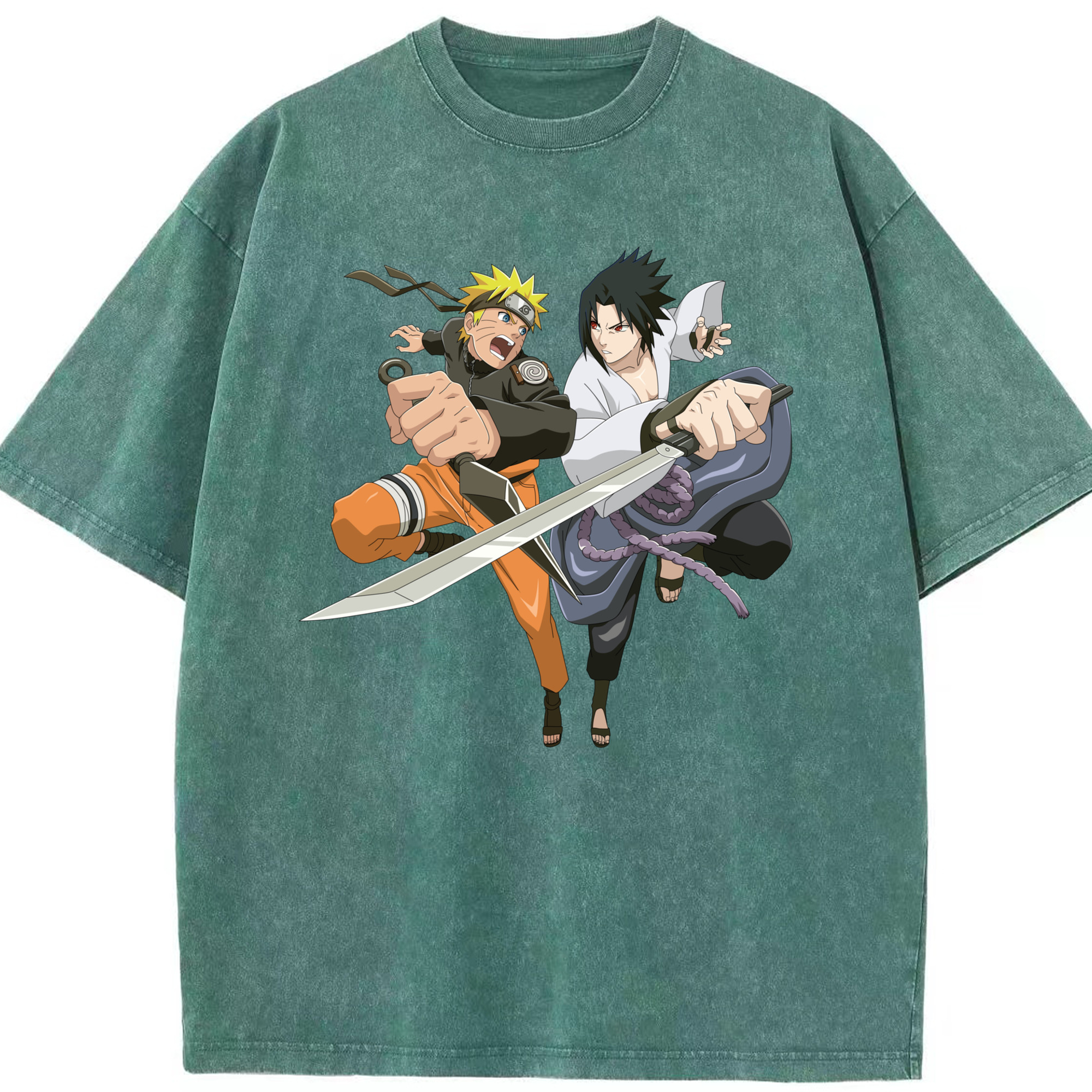 （画像用） NARUTO -ナルト- うずまき ナルト Uzumaki Naruto 綿100% ヴィンテージ風 半袖Tシャツ（フロントプリント）
